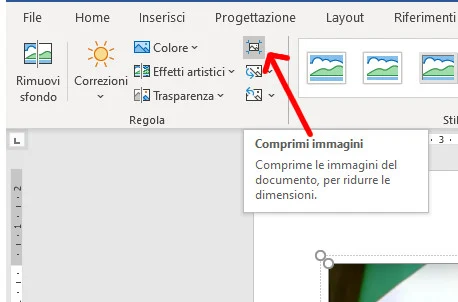 Compressione immagine Word Compressione immagine Word